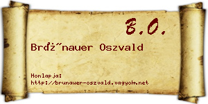 Brünauer Oszvald névjegykártya